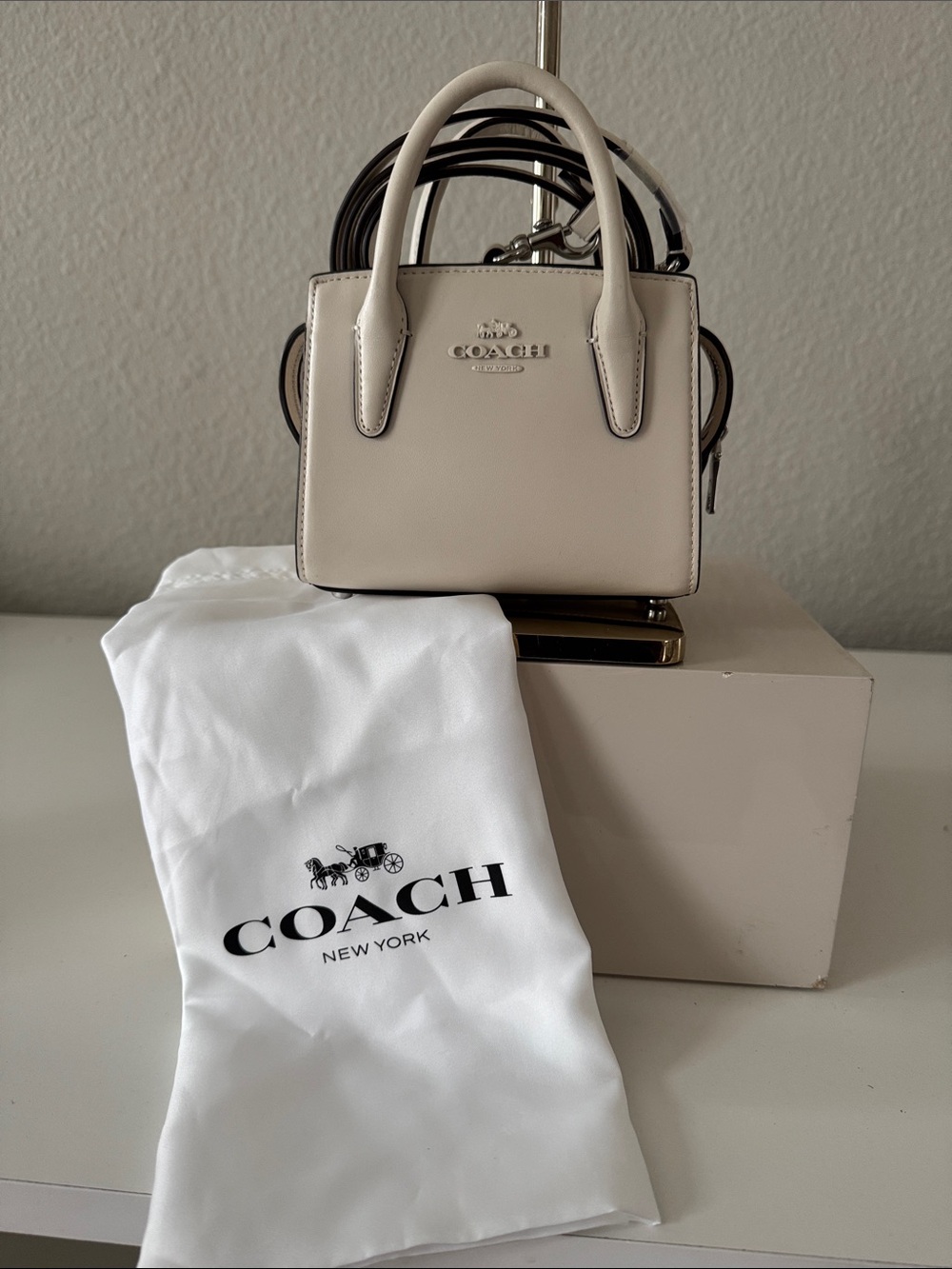 Coach Mini Satchel in Cream Leather